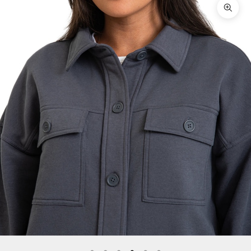 LAZYPANTS- Stylish Gray Button-Up Shacket - Picture 3 of 13